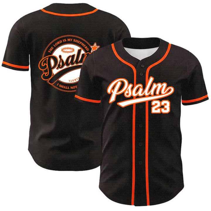 Christianartworkshop Psalm 23 Der Herr ist mein Hirte Unisex-Baseballtrikot - Orange - 5XL - image 15