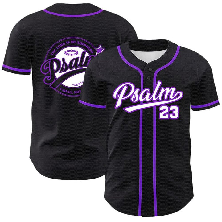 Christianartworkshop Psalm 23 Der Herr ist mein Hirte Unisex-Baseballtrikot - Lila - 5XL - image 21
