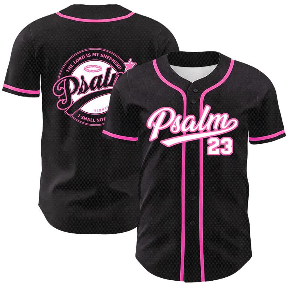 Christianartworkshop Psalm 23 Der Herr ist mein Hirte Unisex-Baseballtrikot - Rosa - 5XL - image 0