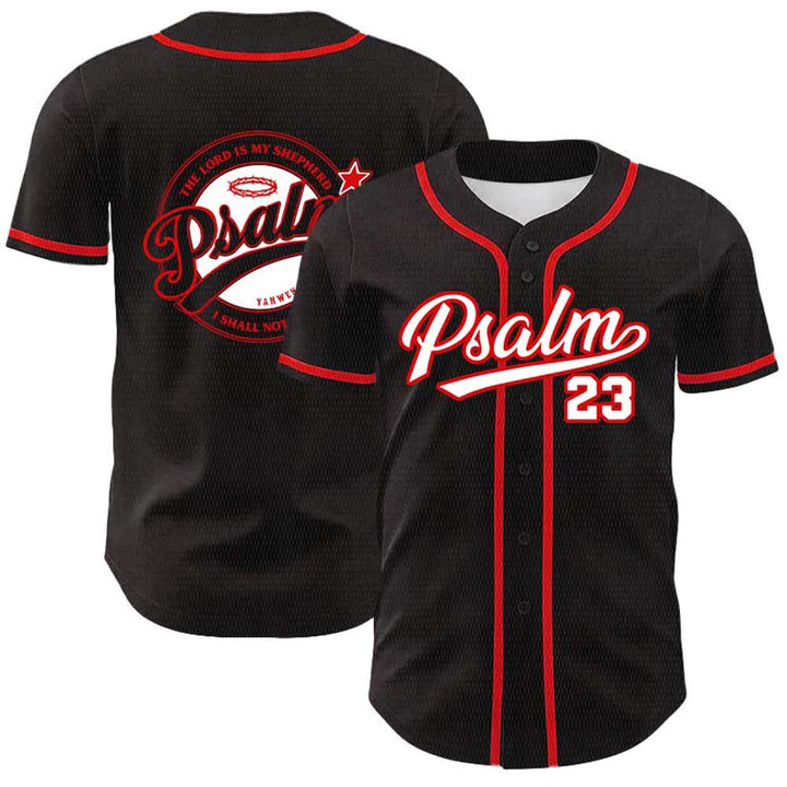 Christianartworkshop Psalm 23 Der Herr ist mein Hirte Unisex-Baseballtrikot - Rot - 5XL - image 12