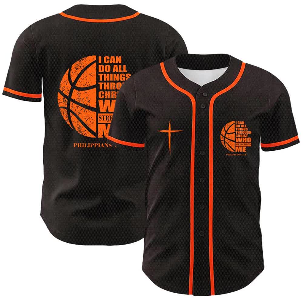 Christianartworkshop Basketball-Baseballtrikot „Ich kann durch Christus alles tun“ Unisex-Trikot - Orange - 5XL - image 15