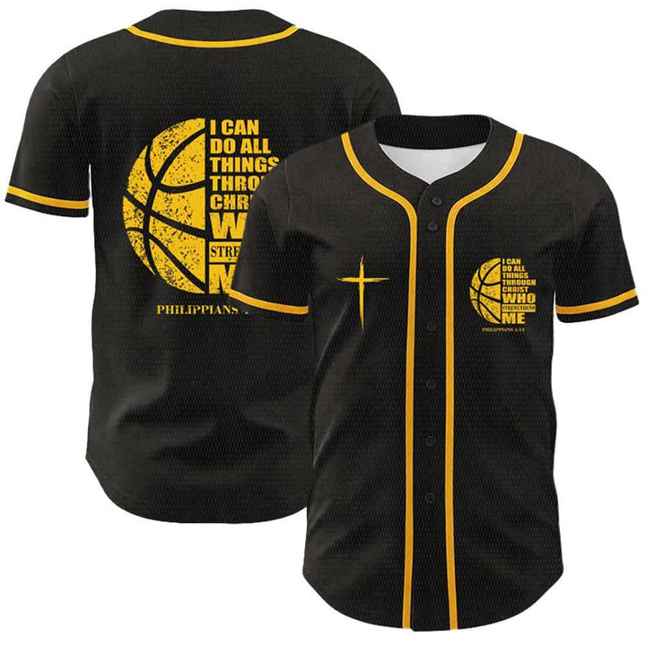 Christianartworkshop Basketball-Baseballtrikot „Ich kann durch Christus alles tun“ Unisex-Trikot - Gelb - 5XL - image 9