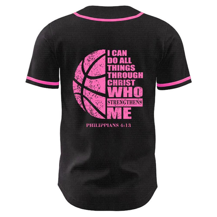Christianartworkshop Basketball-Baseballtrikot „Ich kann durch Christus alles tun“ Unisex-Trikot - image 4