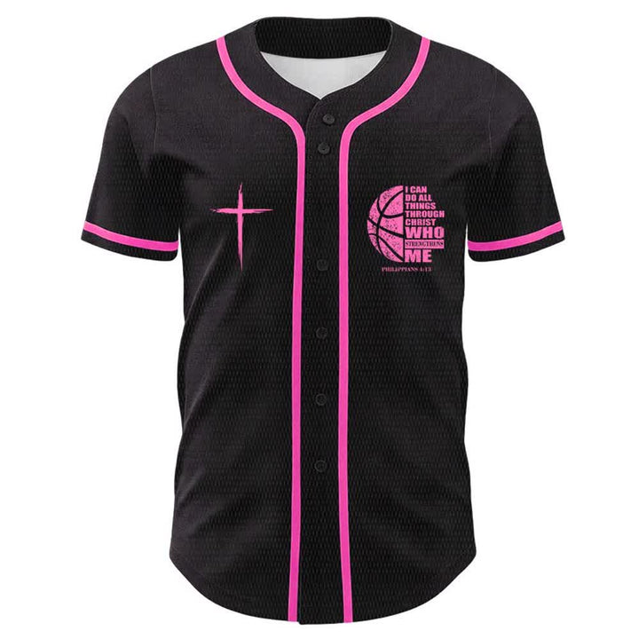 Christianartworkshop Basketball-Baseballtrikot „Ich kann durch Christus alles tun“ Unisex-Trikot - image 5