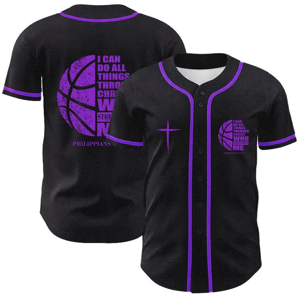 Christianartworkshop Basketball-Baseballtrikot „Ich kann durch Christus alles tun“ Unisex-Trikot - Lila - 5XL - image 21