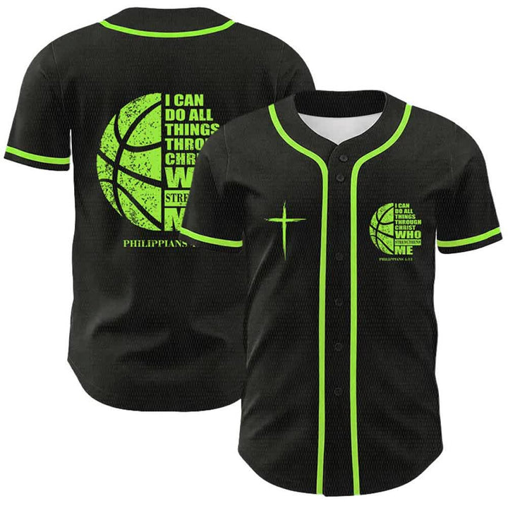Christianartworkshop Basketball-Baseballtrikot „Ich kann durch Christus alles tun“ Unisex-Trikot - Hellgrün - 5XL - image 18