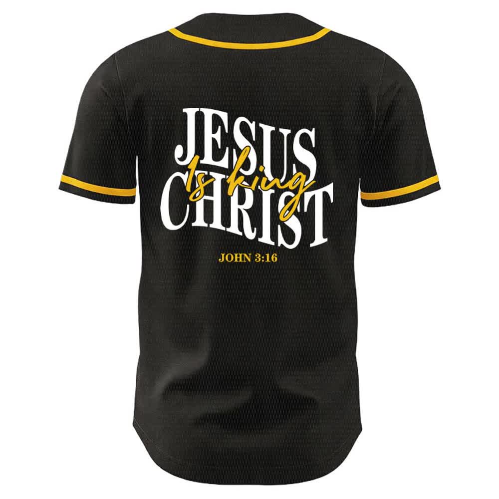 Christianartworkshop Jesus ist König – Johannes 3,16 – Unisex-Baseballtrikot - image 1