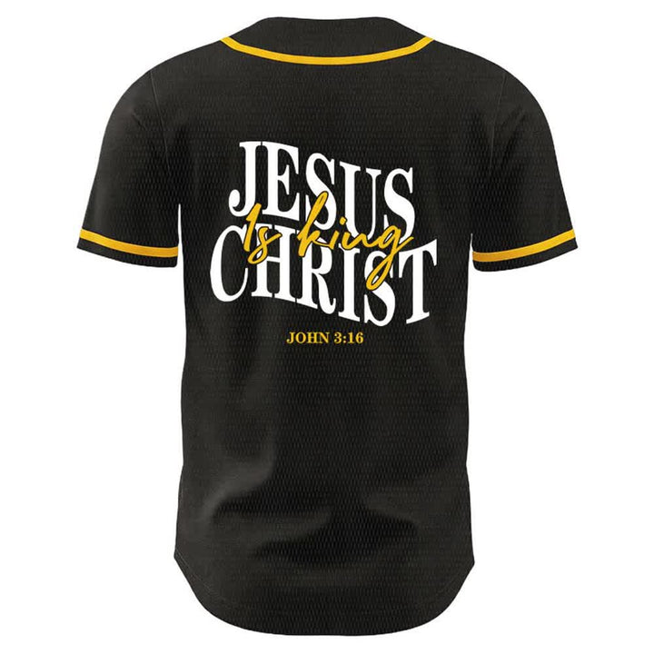 Christianartworkshop Jesus ist König – Johannes 3,16 – Unisex-Baseballtrikot - image 1