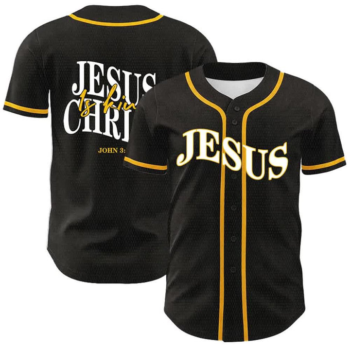 Christianartworkshop Jesus ist König – Johannes 3,16 – Unisex-Baseballtrikot - Gelb - 5XL - image 0