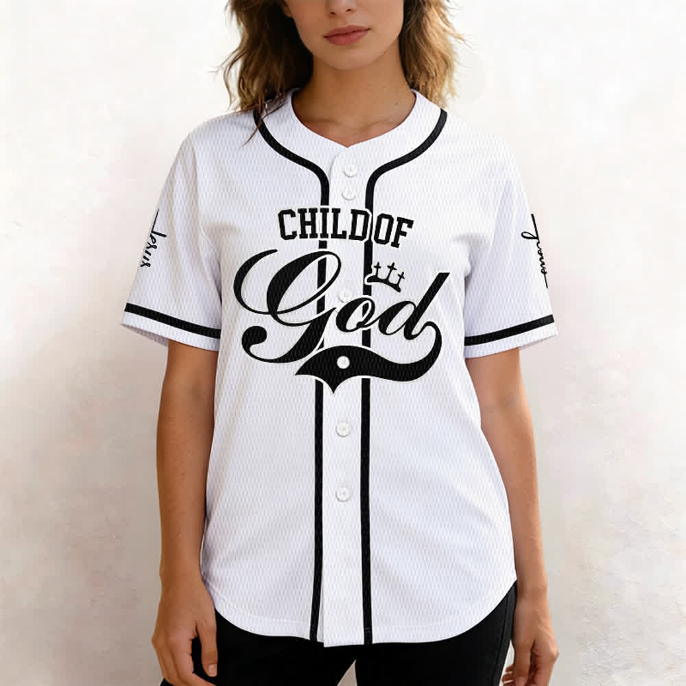 Christianartworkshop Kind Gottes Personalisiertes Namens- und Nummern-Unisex-Baseballtrikot - image 6