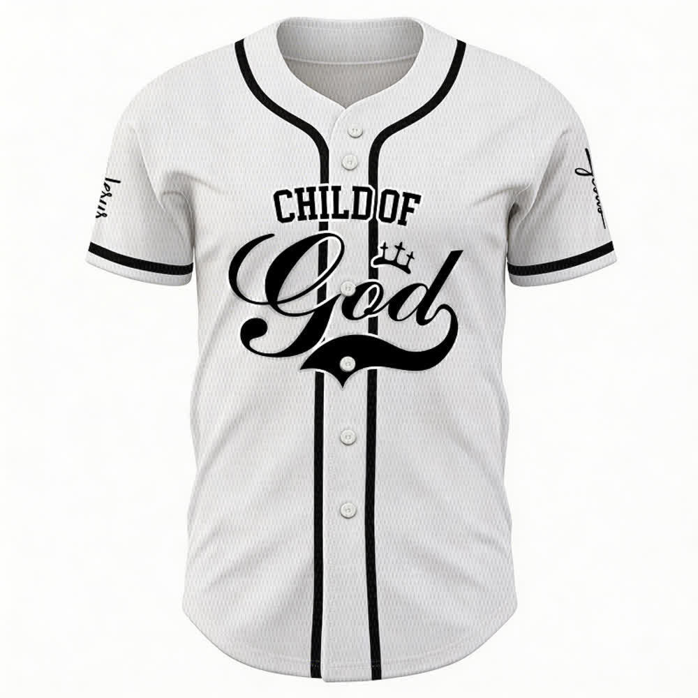 Christianartworkshop Kind Gottes Personalisiertes Namens- und Nummern-Unisex-Baseballtrikot - image 2