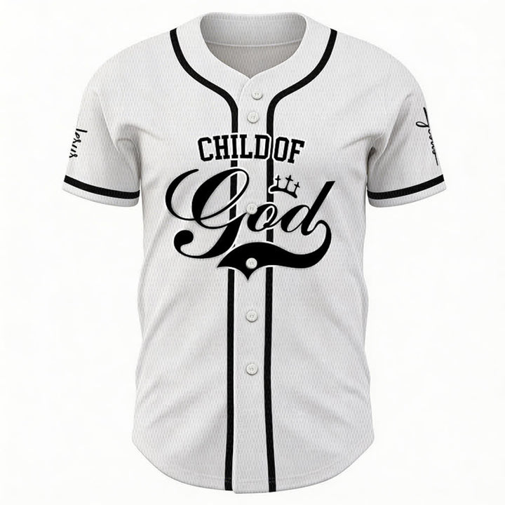 Christianartworkshop Kind Gottes Personalisiertes Namens- und Nummern-Unisex-Baseballtrikot - image 2