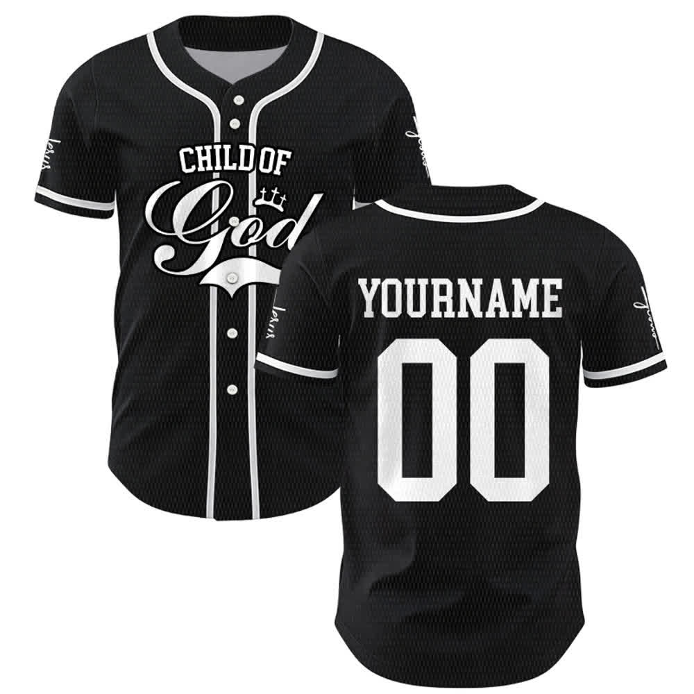 Christianartworkshop Kind Gottes Personalisiertes Namens- und Nummern-Unisex-Baseballtrikot - image 10