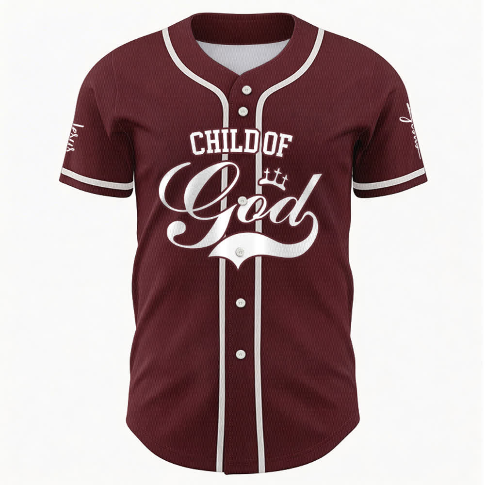 Christianartworkshop Kind Gottes Personalisiertes Namens- und Nummern-Unisex-Baseballtrikot - image 25