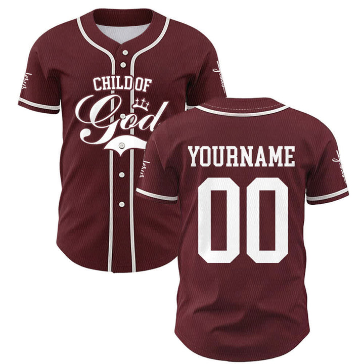 Christianartworkshop Kind Gottes Personalisiertes Namens- und Nummern-Unisex-Baseballtrikot - image 24