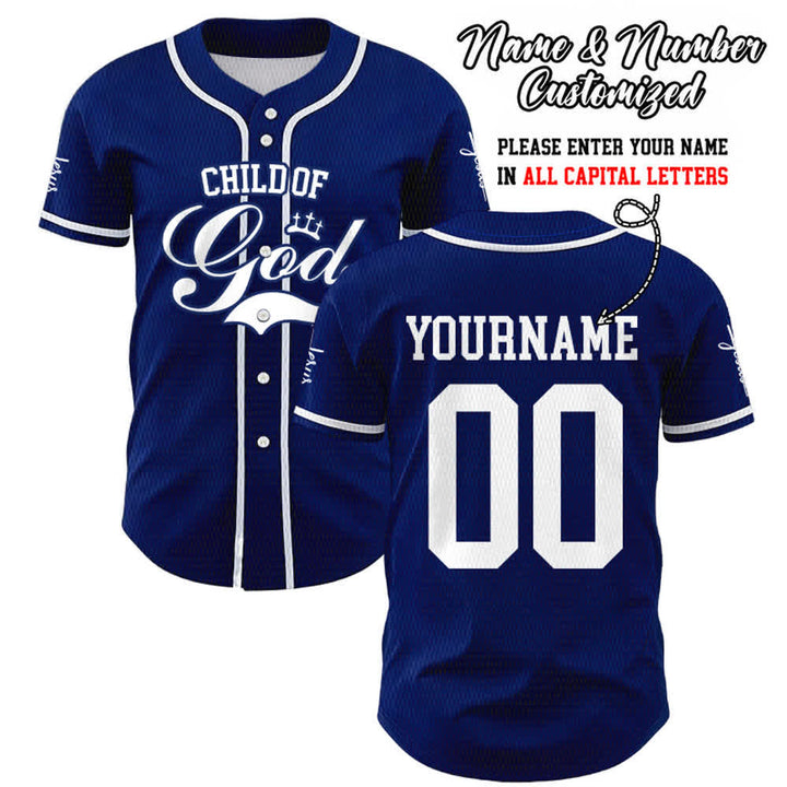 Christianartworkshop Kind Gottes Personalisiertes Namens- und Nummern-Unisex-Baseballtrikot - Marineblau - 5XL - Name & Nummer angepasst - image 39