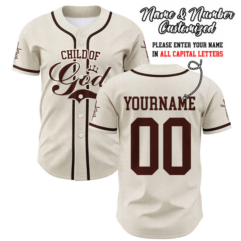 Christianartworkshop Kind Gottes Personalisiertes Namens- und Nummern-Unisex-Baseballtrikot - Aprikose - 5XL - Name & Nummer angepasst - image 55