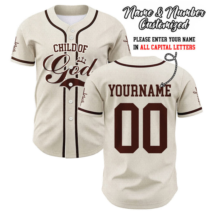 Christianartworkshop Kind Gottes Personalisiertes Namens- und Nummern-Unisex-Baseballtrikot - Aprikose - 5XL - Name & Nummer angepasst - image 55