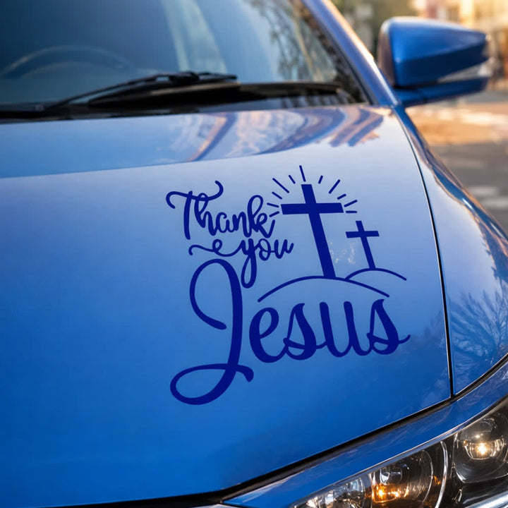 Christianartworkshop Danke Jesus Kreuz & Sonnenstrahlen Autoaufkleber - image 16