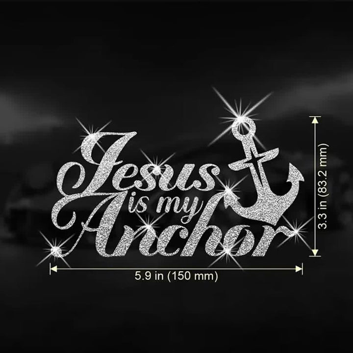 Christianartworkshop Jesus ist mein Anker – Glänzender christlicher Autoaufkleber - image 6