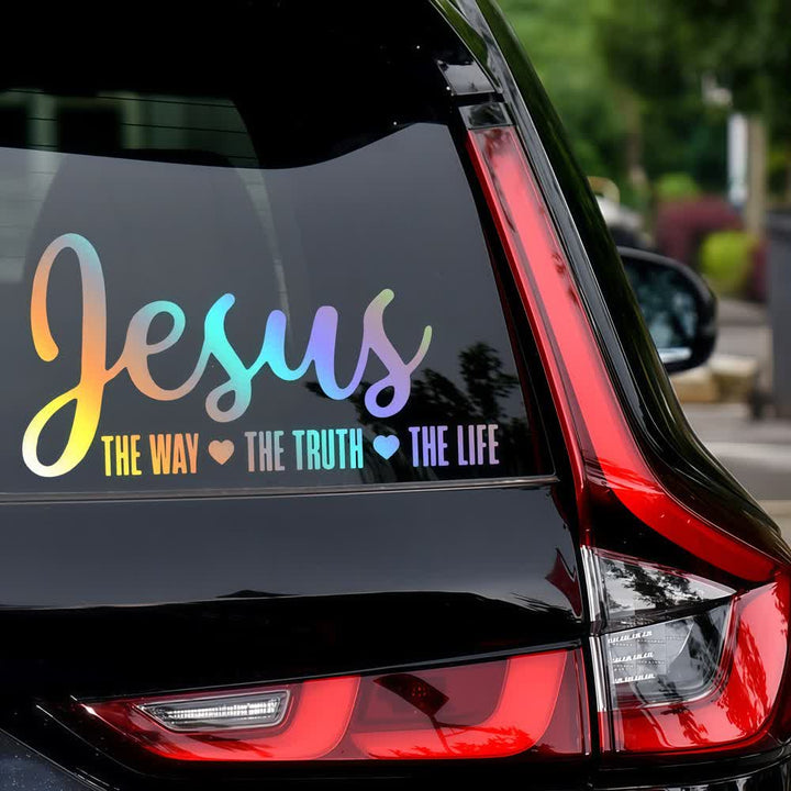 Christianartworkshop Jesus – Der Weg, die Wahrheit, das Leben – Autoaufkleber für religiösen Glauben - image 1