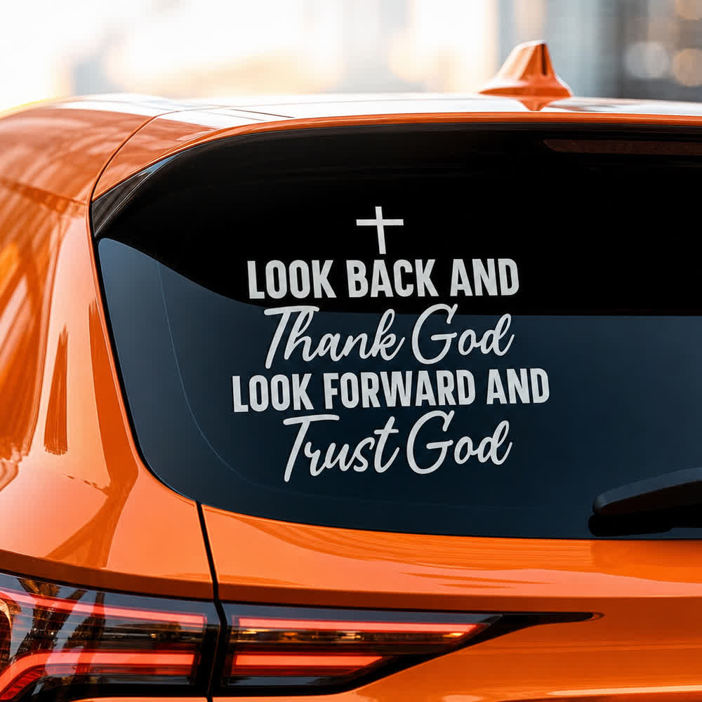 Christianartworkshop Danke Gott! Vertraue Gott! Christlicher Kreuz-Autoaufkleber - image 3