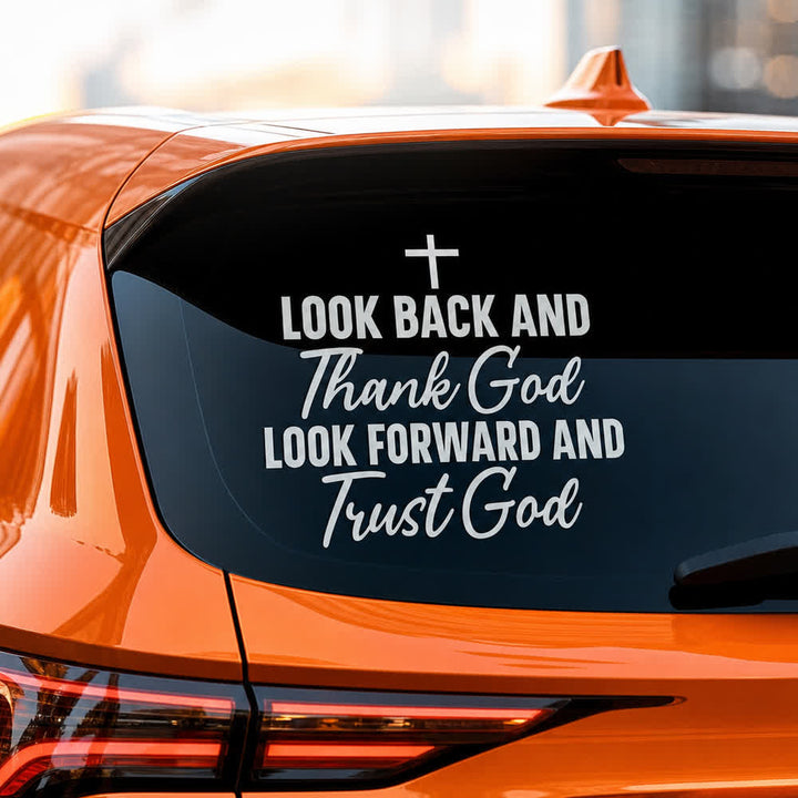 Christianartworkshop Danke Gott! Vertraue Gott! Christlicher Kreuz-Autoaufkleber - image 3