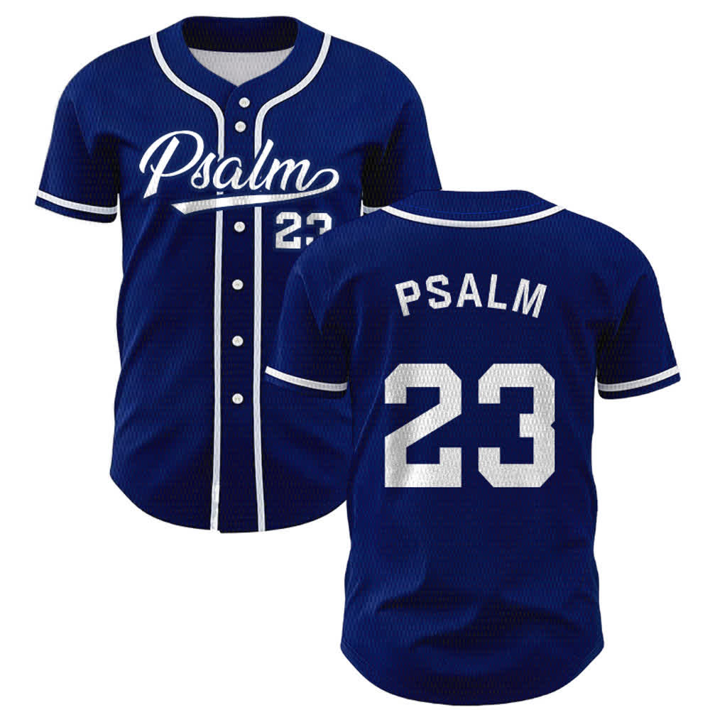 Christianartworkshop Retro Sport Style Psalm 23 Unisex Baseball Jersey - Marineblau - 5XL - image 0