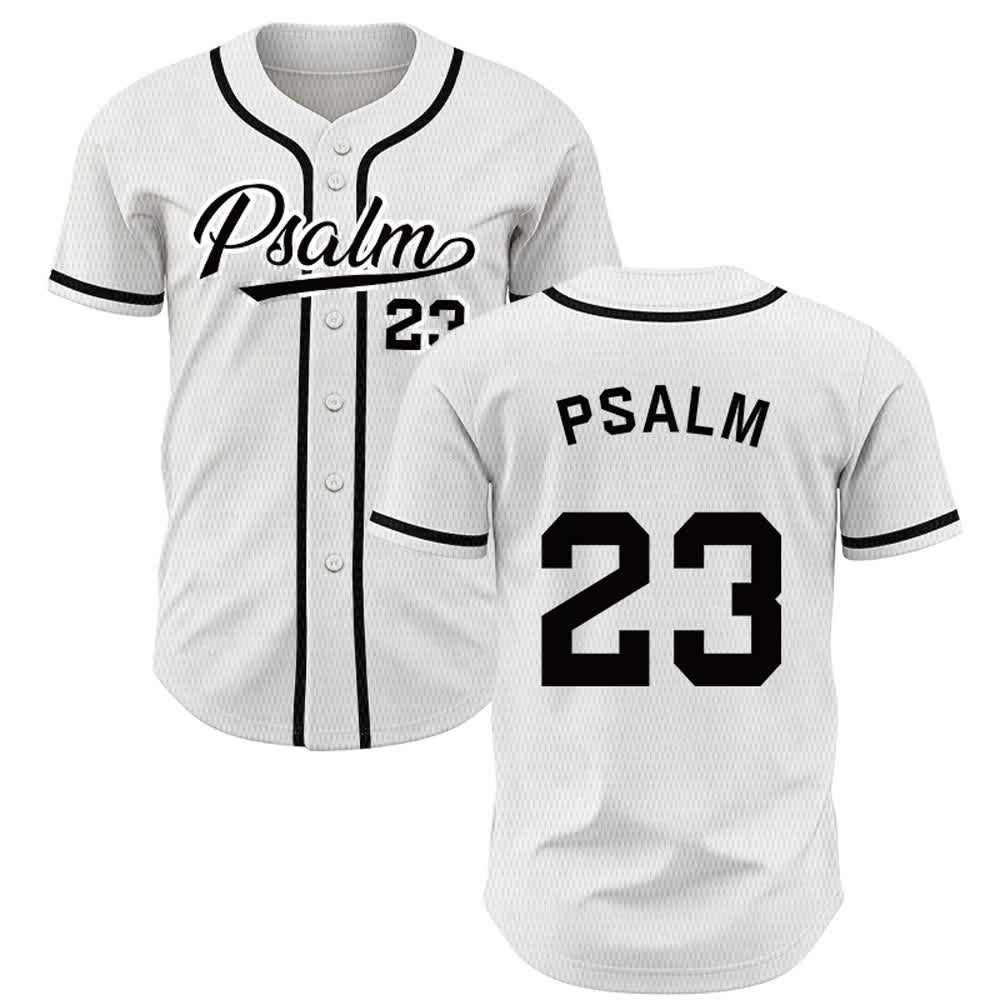 Christianartworkshop Retro Sport Style Psalm 23 Unisex Baseball Jersey - Weiß - 5XL - image 7