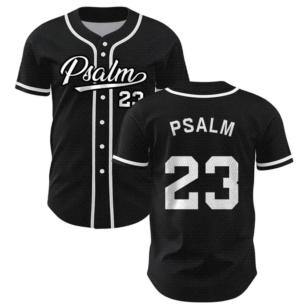 Christianartworkshop Retro Sport Style Psalm 23 Unisex Baseball Jersey - Schwarz - 5XL - image 14