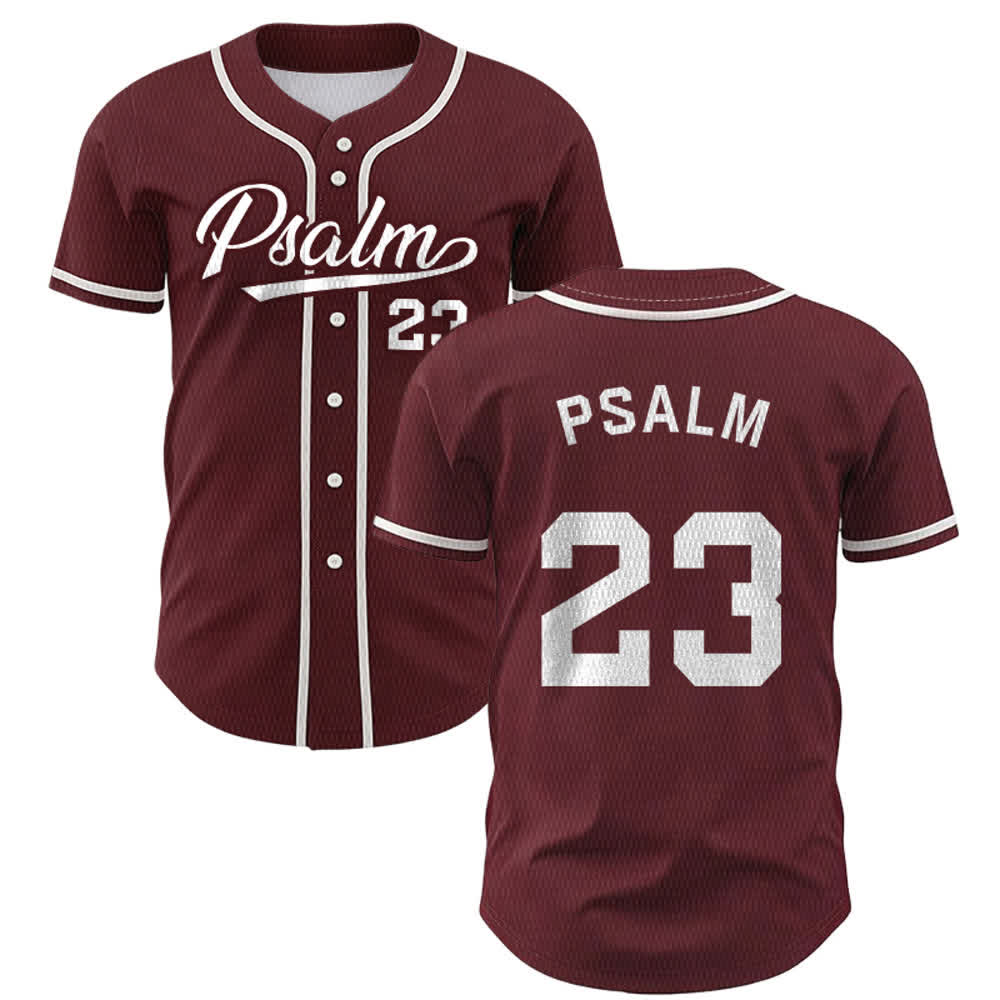 Christianartworkshop Retro Sport Style Psalm 23 Unisex Baseball Jersey - Wein - 5XL - image 28