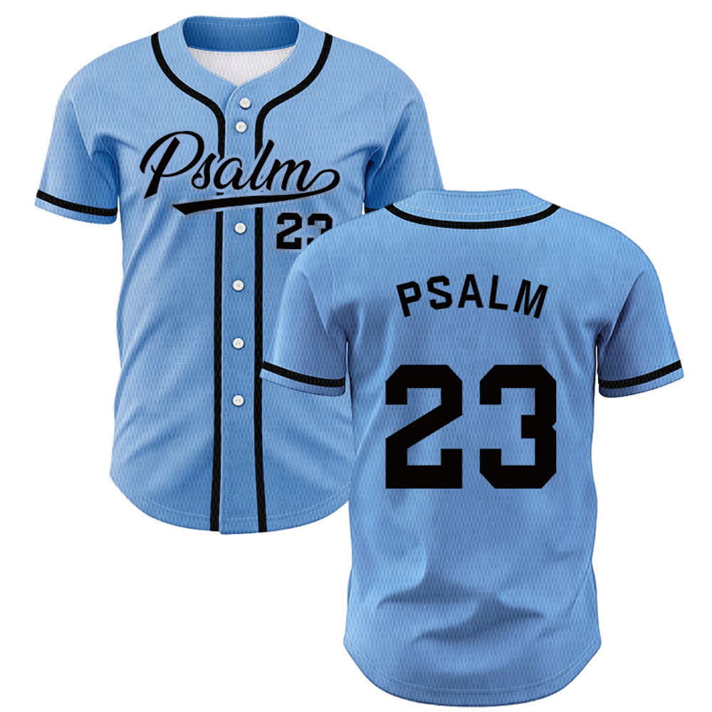 Christianartworkshop Retro Sport Style Psalm 23 Unisex Baseball Jersey - Blau - 5XL - image 35