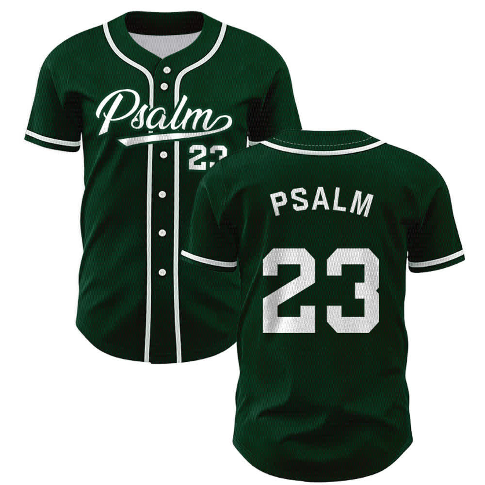 Christianartworkshop Retro Sport Style Psalm 23 Unisex Baseball Jersey - Grün - 5XL - image 42