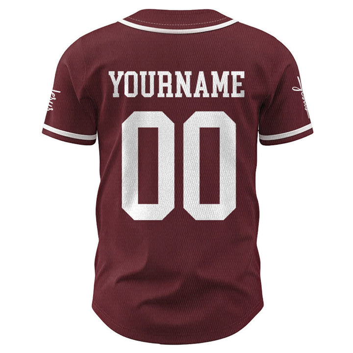 Christianartworkshop Bold Team Jesus Benutzerdefiniertes Namens- und Nummern-Unisex-Baseballtrikot - image 32