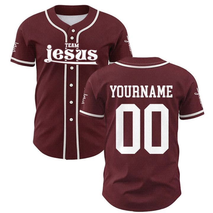 Christianartworkshop Bold Team Jesus Benutzerdefiniertes Namens- und Nummern-Unisex-Baseballtrikot - image 30