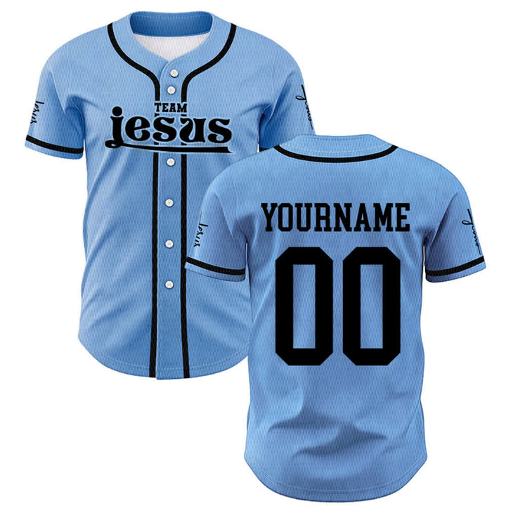 Christianartworkshop Bold Team Jesus Benutzerdefiniertes Namens- und Nummern-Unisex-Baseballtrikot - image 37
