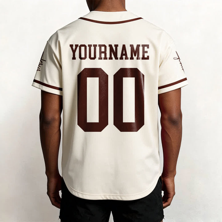 Christianartworkshop Bold Team Jesus Benutzerdefiniertes Namens- und Nummern-Unisex-Baseballtrikot - image 57