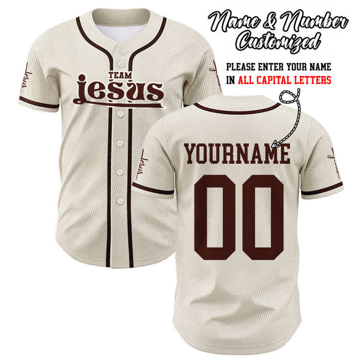 Christianartworkshop Bold Team Jesus Benutzerdefiniertes Namens- und Nummern-Unisex-Baseballtrikot - Aprikose - 5XL - Name & Nummer angepasst - image 50