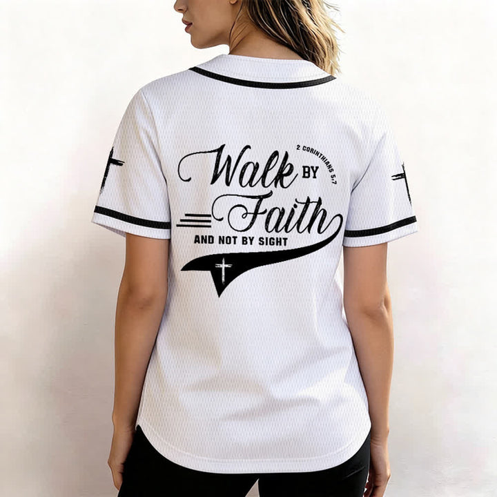 Christianartworkshop 2 Korinther 5:7 „Wandelt im Glauben und nicht im Schauen“ Baseballtrikot mit Kreuzmotiv - image 11