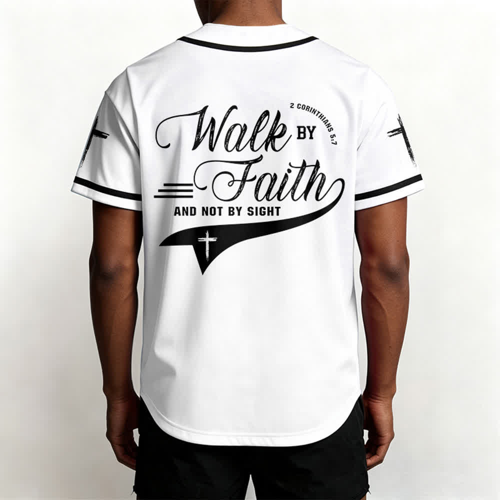 Christianartworkshop 2 Korinther 5:7 „Wandelt im Glauben und nicht im Schauen“ Baseballtrikot mit Kreuzmotiv - image 13
