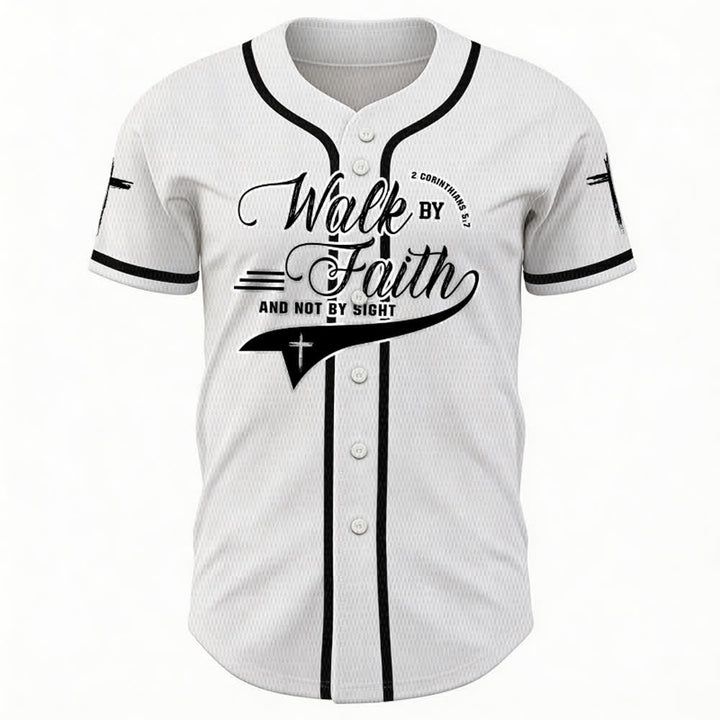 Christianartworkshop 2 Korinther 5:7 „Wandelt im Glauben und nicht im Schauen“ Baseballtrikot mit Kreuzmotiv - image 8
