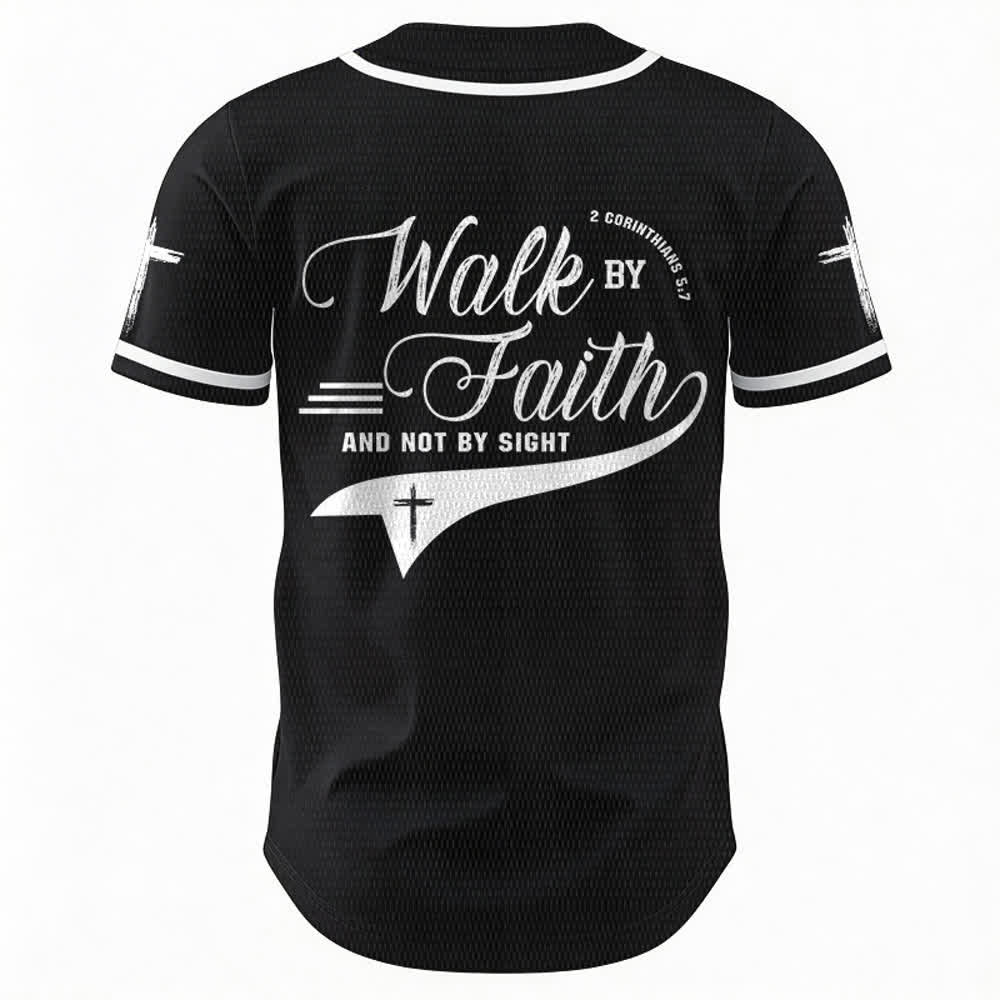 Christianartworkshop 2 Korinther 5:7 „Wandelt im Glauben und nicht im Schauen“ Baseballtrikot mit Kreuzmotiv - image 16