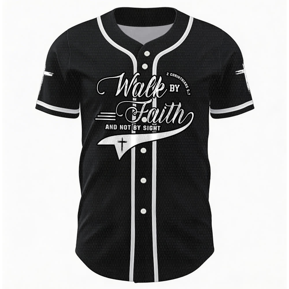 Christianartworkshop 2 Korinther 5:7 „Wandelt im Glauben und nicht im Schauen“ Baseballtrikot mit Kreuzmotiv - image 15