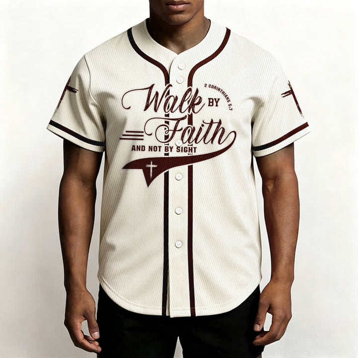 Christianartworkshop 2 Korinther 5:7 „Wandelt im Glauben und nicht im Schauen“ Baseballtrikot mit Kreuzmotiv - image 24