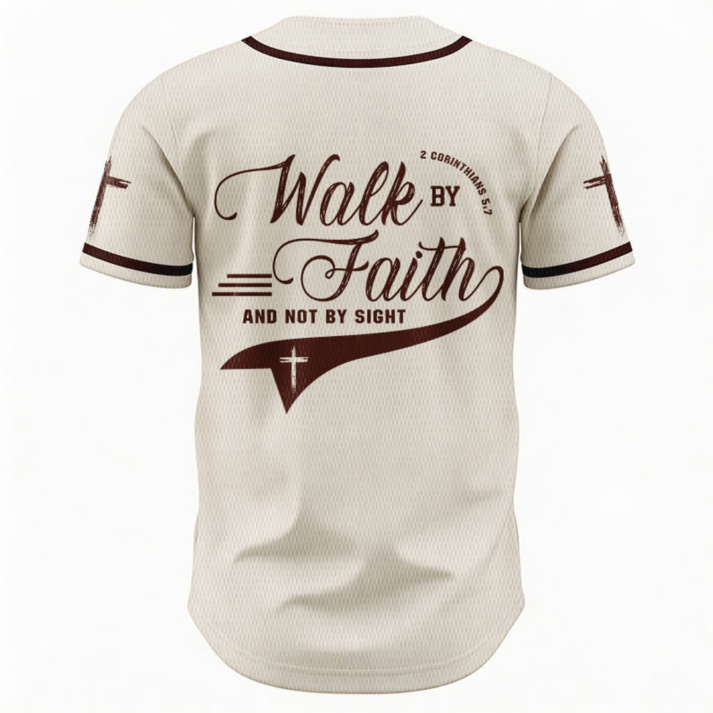 Christianartworkshop 2 Korinther 5:7 „Wandelt im Glauben und nicht im Schauen“ Baseballtrikot mit Kreuzmotiv - image 23