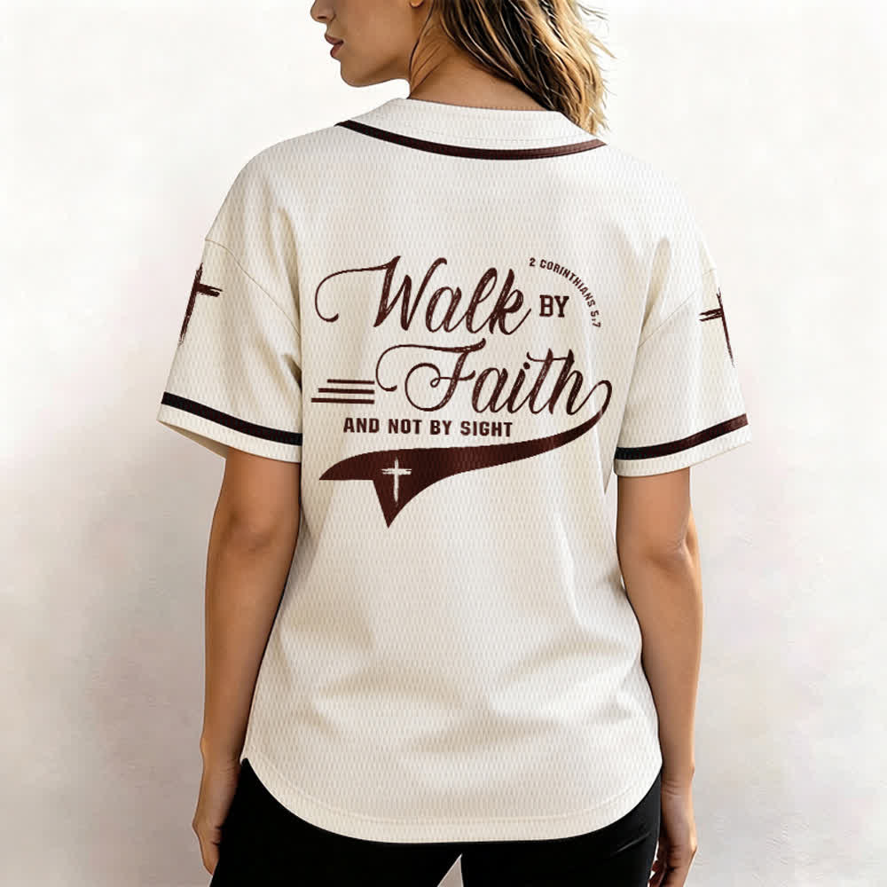 Christianartworkshop 2 Korinther 5:7 „Wandelt im Glauben und nicht im Schauen“ Baseballtrikot mit Kreuzmotiv - image 27