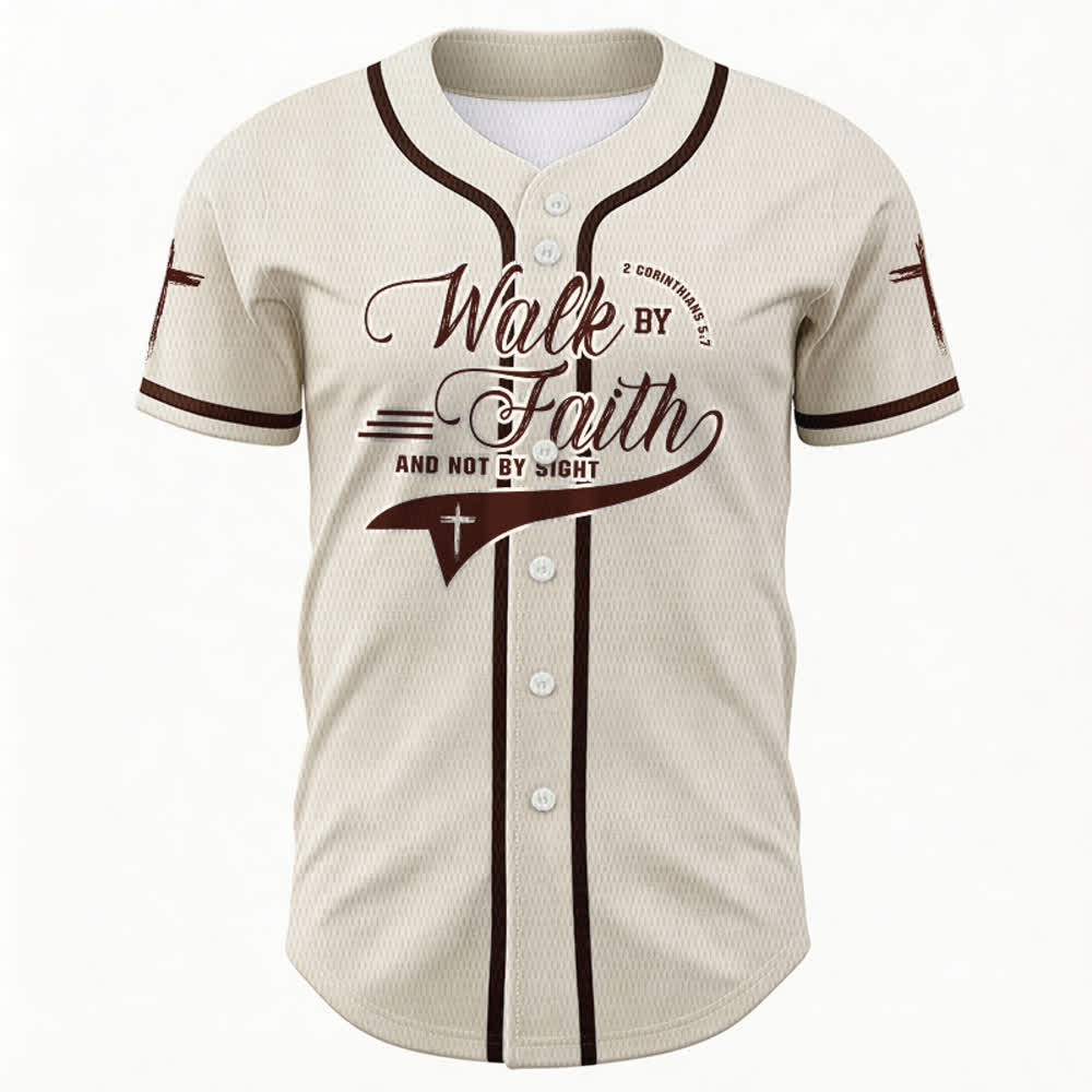 Christianartworkshop 2 Korinther 5:7 „Wandelt im Glauben und nicht im Schauen“ Baseballtrikot mit Kreuzmotiv - image 22