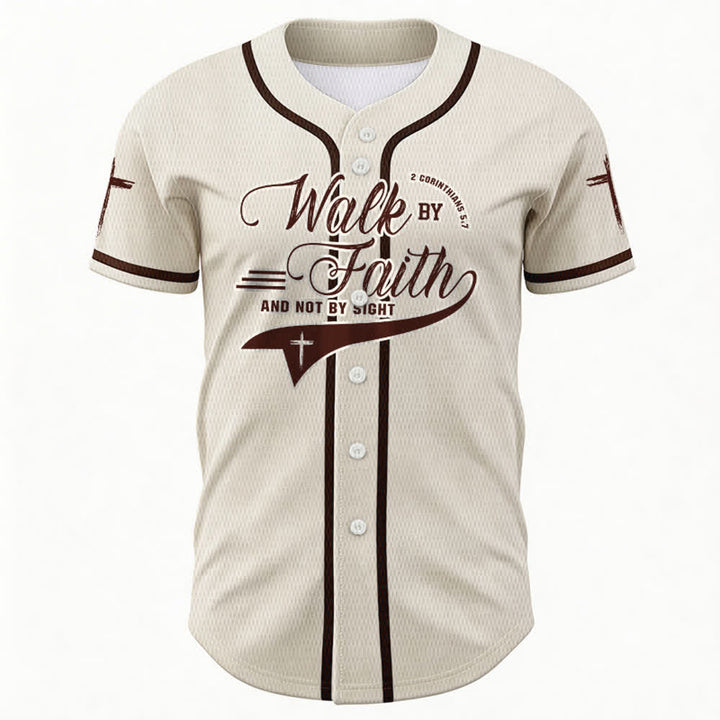 Christianartworkshop 2 Korinther 5:7 „Wandelt im Glauben und nicht im Schauen“ Baseballtrikot mit Kreuzmotiv - image 22