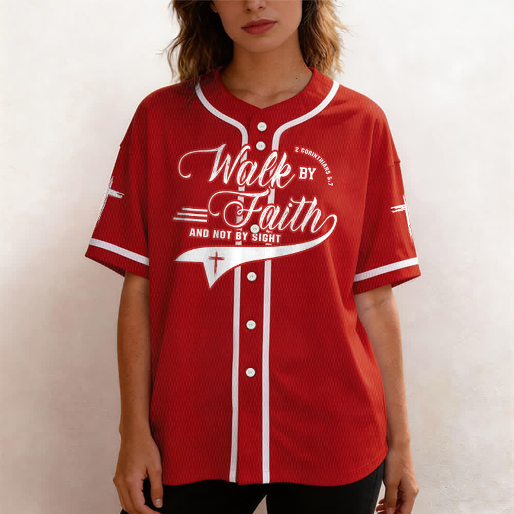 Christianartworkshop 2 Korinther 5:7 „Wandelt im Glauben und nicht im Schauen“ Baseballtrikot mit Kreuzmotiv - image 31