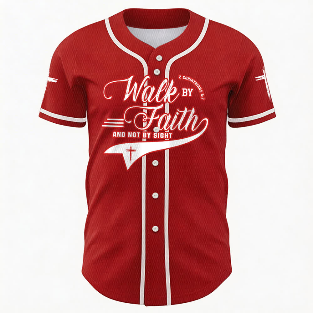 Christianartworkshop 2 Korinther 5:7 „Wandelt im Glauben und nicht im Schauen“ Baseballtrikot mit Kreuzmotiv - image 29